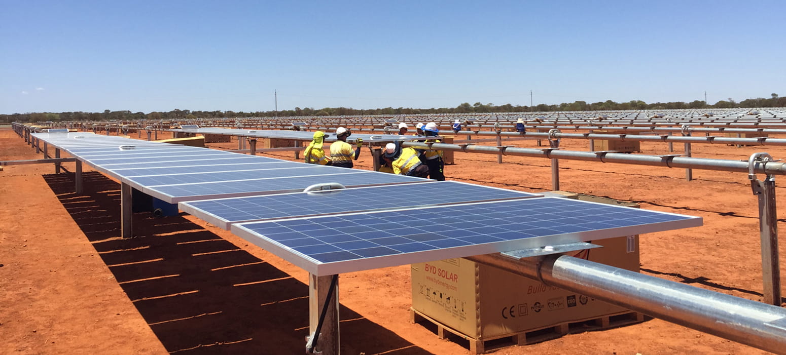 Solar panels being installed