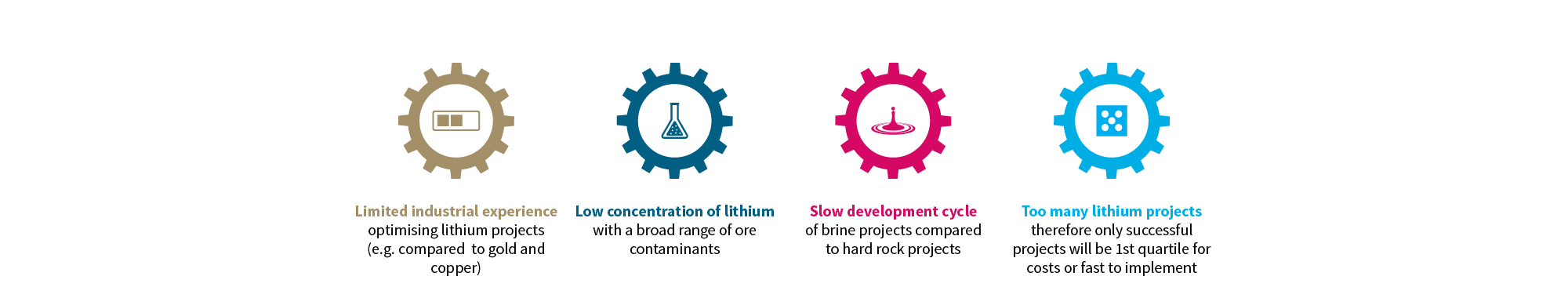 Typical lithium project challenges infographic