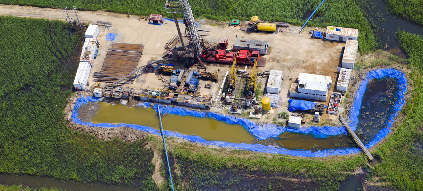 aerial view oil and gas plant