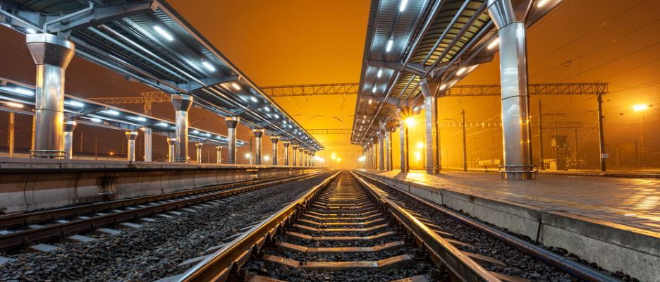 railway at night