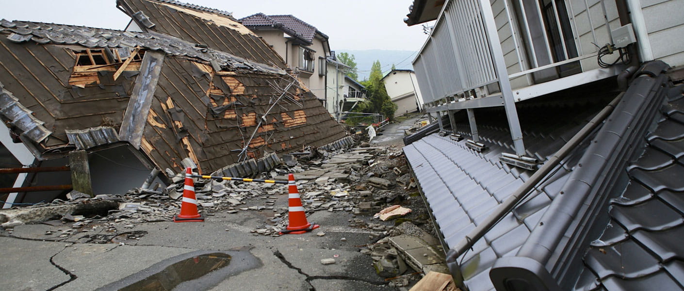 Fallen houses